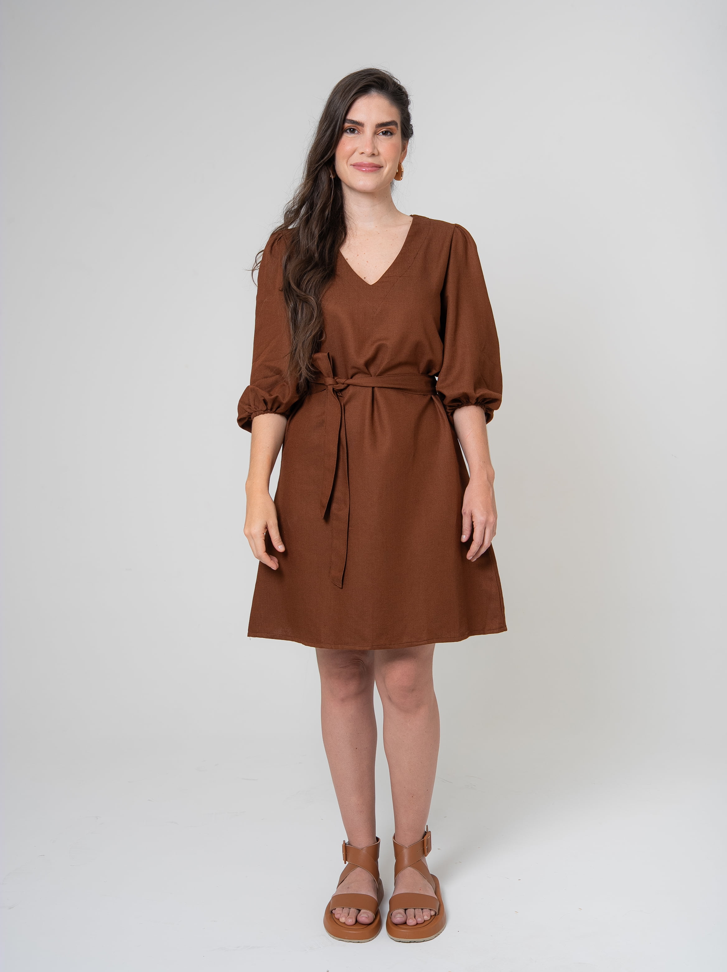 Vestido Curto Refúgio Cacau // Tecido sustentável