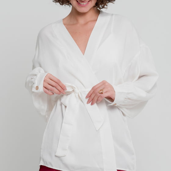 Blusa Kimono Encanto Branca