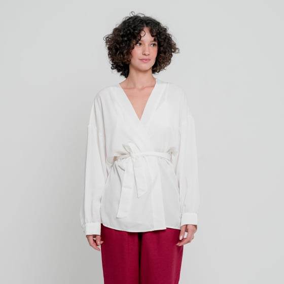 Blusa Kimono Encanto Branca