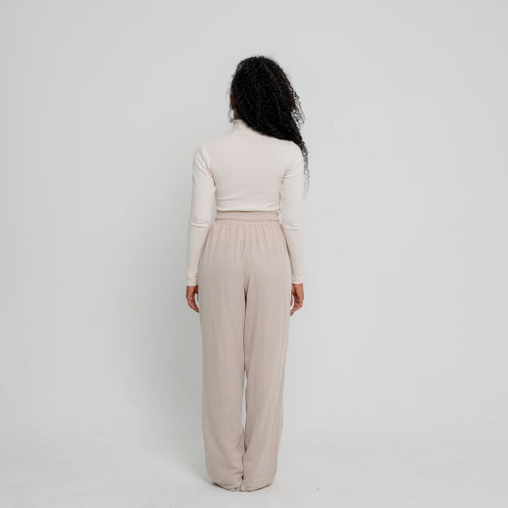 Calça Pantalona Aura Cru