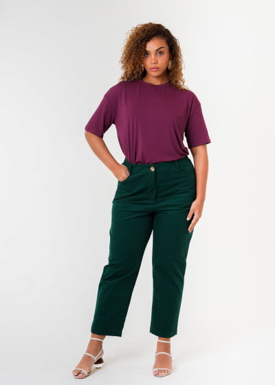 Calça Plenitude Verde // Botão ecológico