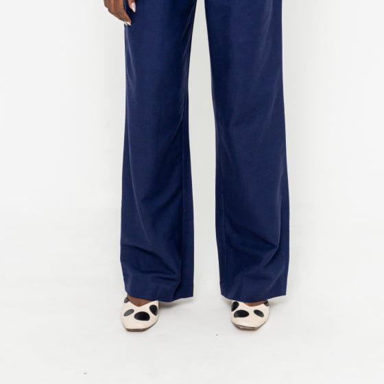 Calça Pantalona Zen Eco Azul Marinho // tecido sustentável
