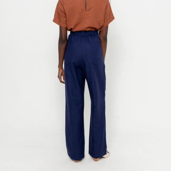Calça Pantalona Zen Eco Azul Marinho // tecido sustentável