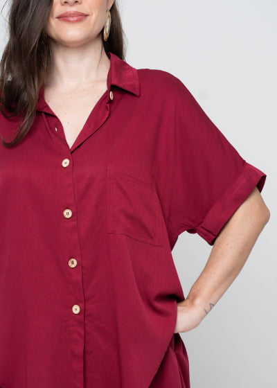 Camisa Bairrista Vinho // botões ecológicos