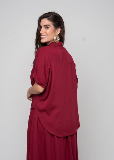 Camisa Bairrista Vinho // botões ecológicos