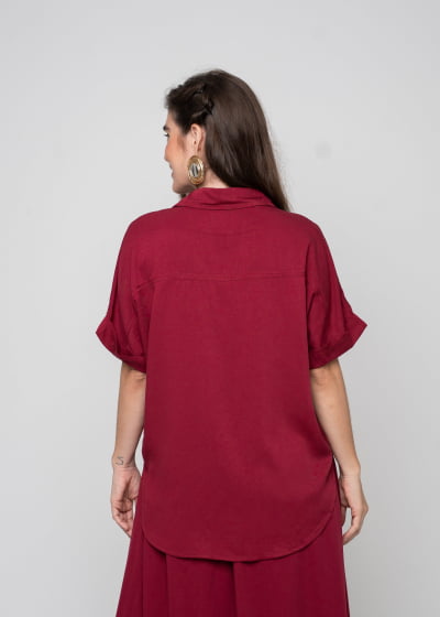 Camisa Bairrista Vinho // botões ecológicos