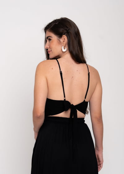 Cropped Unic Preto // tecido com viscose 