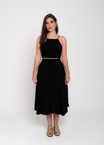 Cropped Unic Preto // tecido com viscose 