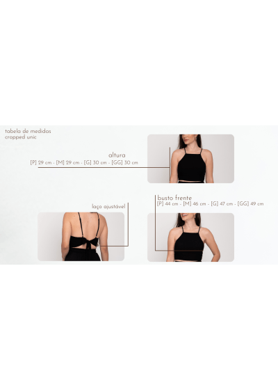 Cropped Unic Preto // tecido com viscose 