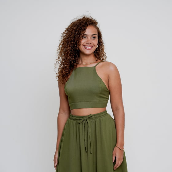 Cropped Unic Verde Militar