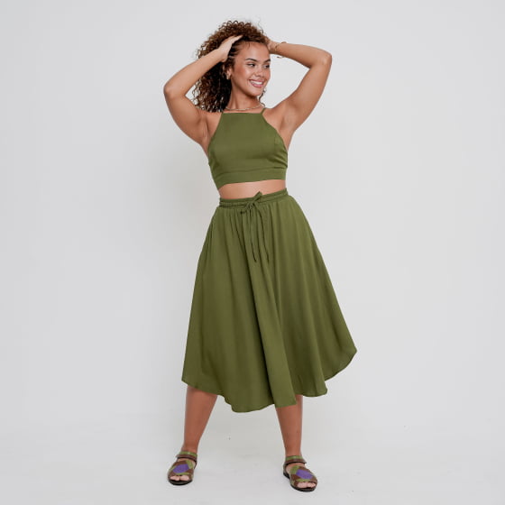 Cropped Unic Verde Militar