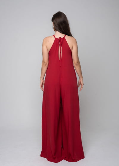 Macacão Amplo Fluidez Vermelho Amor