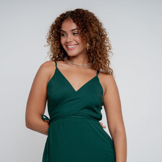 Vestido Brisa Verde Escuro