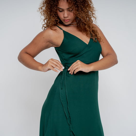 Vestido Brisa Verde Escuro