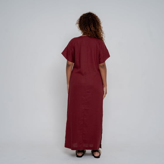 Vestido Longo Caminhar Vinho