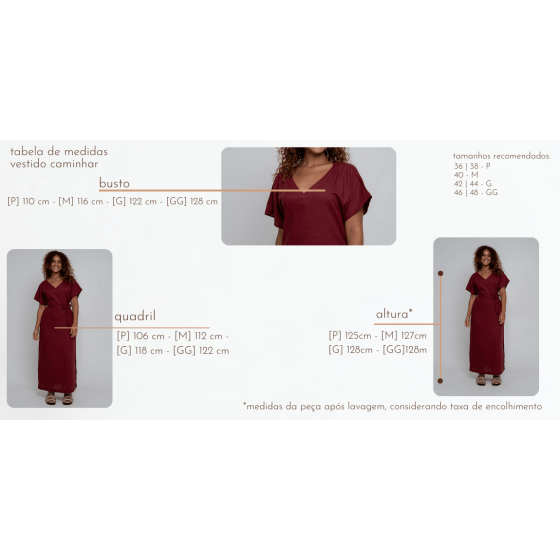 Vestido Longo Caminhar Vinho