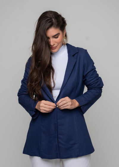 Blazer Aconchego Eco Marinho // tecido sustentável