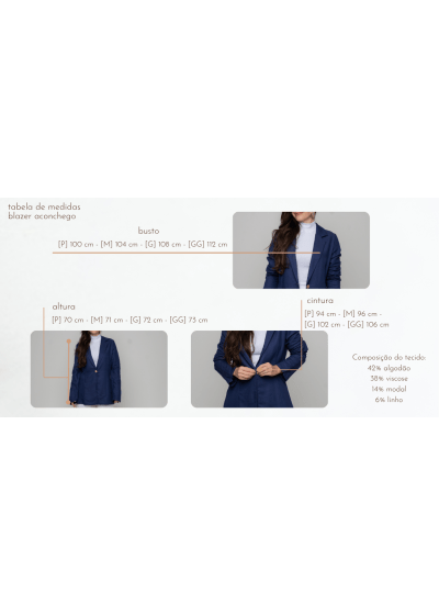 Blazer Aconchego Eco Marinho // tecido sustentável