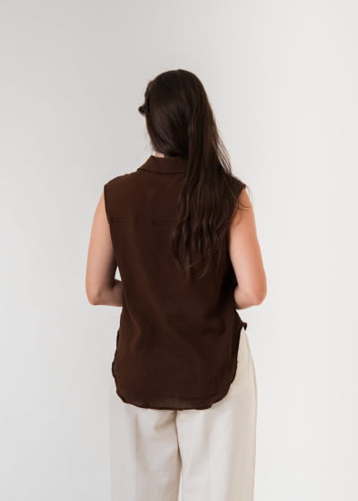 Camisa Alma Marrom // botões ecológicos