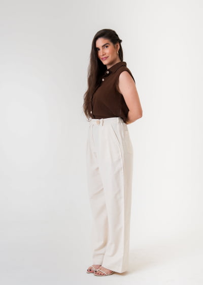 Calça Pantalona Zen Eco Natural // tecido sustentável