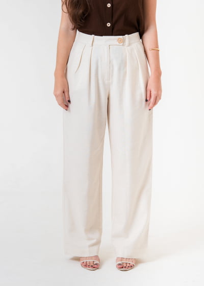 Calça Pantalona Zen Eco Natural // tecido sustentável