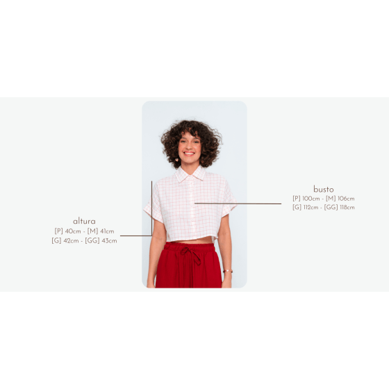 Camisa Mini Bairrista Quadriculado Vermelho // botões ecológicos
