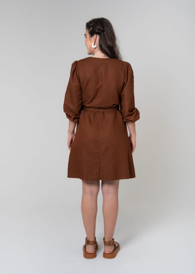 Vestido Curto Refúgio Cacau // Tecido sustentável