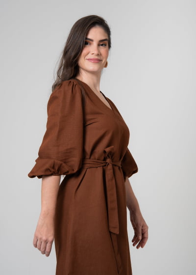 Vestido Curto Refúgio Cacau // Tecido sustentável