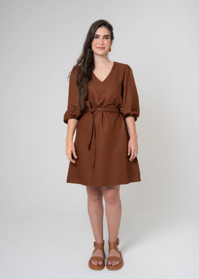 Vestido Curto Refúgio Cacau // Tecido sustentável