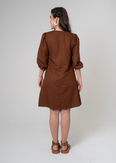 Vestido Curto Refúgio Cacau // Tecido sustentável