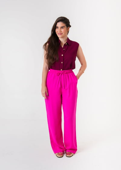 Calça Pantalona Aura Pink