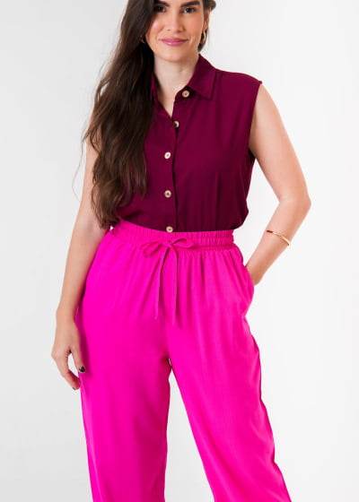 Calça Pantalona Aura Pink