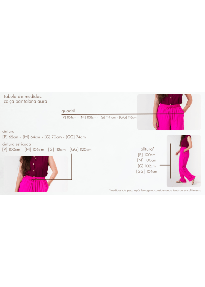 Calça Pantalona Aura Pink