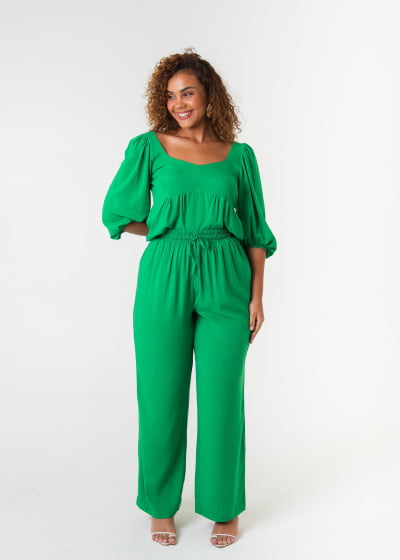 Calça Pantalona Aura Verde