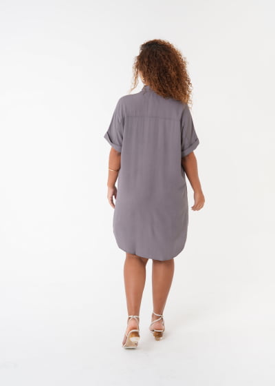 Chemisie Oversized Enlace Cinza // Botões ecológicos 