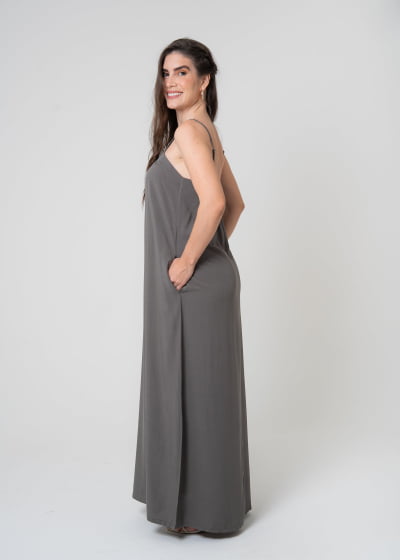 Vestido Fluir Cinza