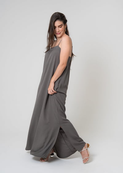 Vestido Fluir Cinza