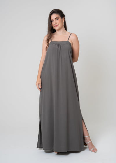 Vestido Fluir Cinza