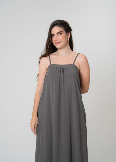 Vestido Fluir Cinza
