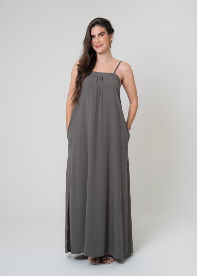 Vestido Fluir Cinza