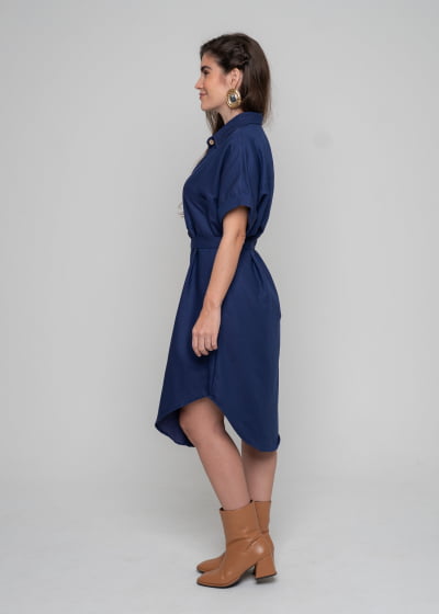 Chemisie Oversized Enlace Marinho // Tecido sustentável