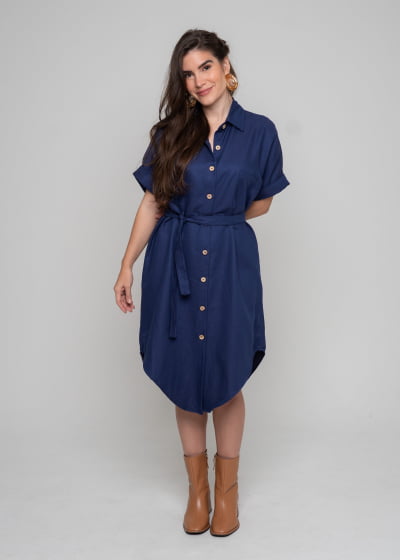 Chemisie Oversized Enlace Marinho // Tecido sustentável