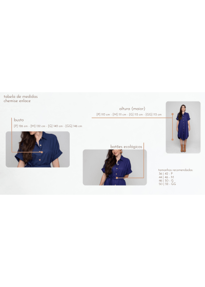 Chemisie Oversized Enlace Marinho // Tecido sustentável