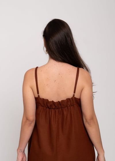 Vestido Fluir Cacau // Tecido sustentável 