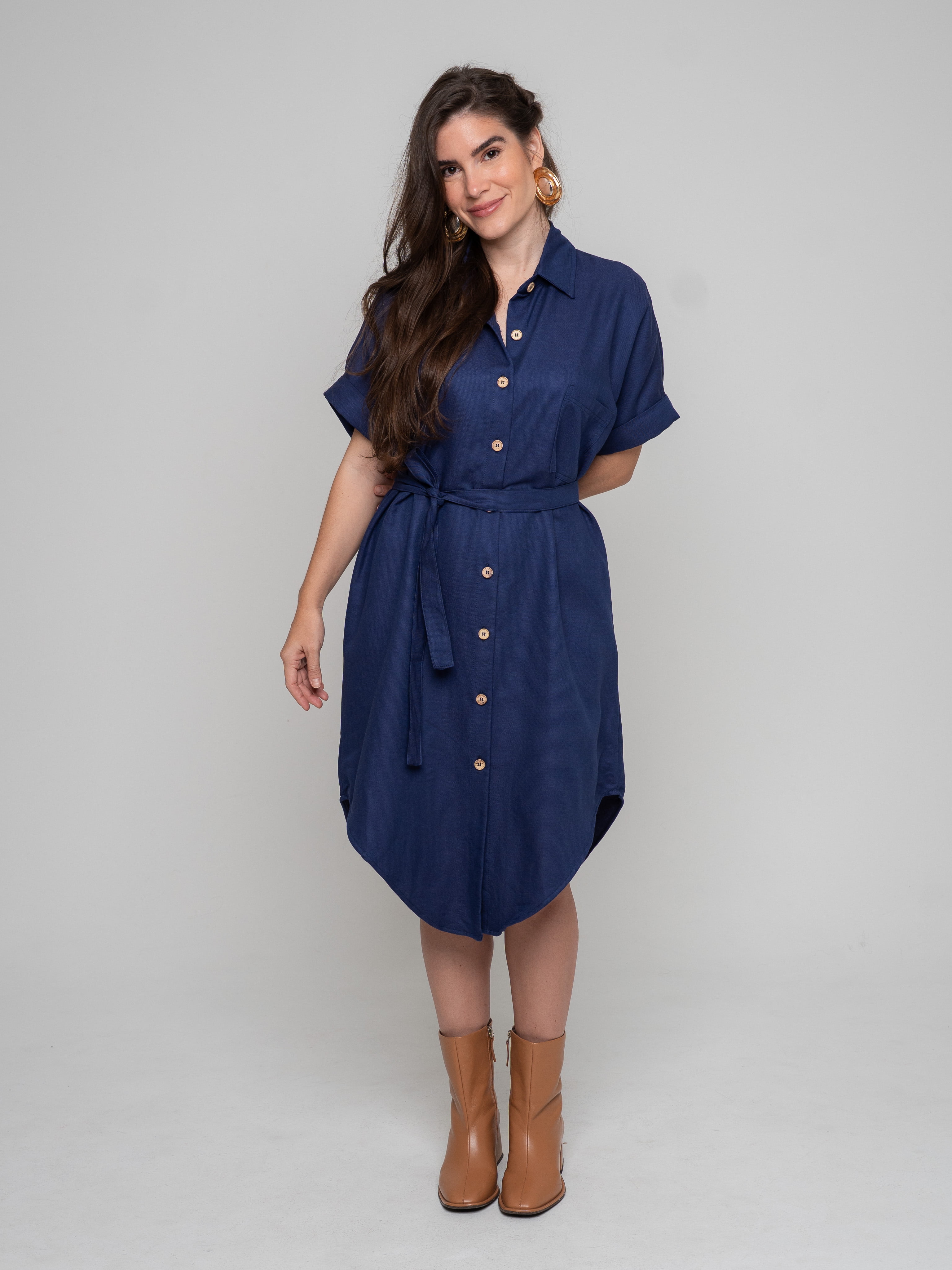 Chemisie Oversized Enlace Marinho // Tecido sustentável